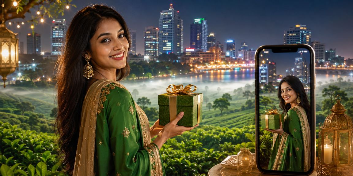 ঢাকায় ঈদ উৎসবে মোবাইল ক্যাসিনো খেলার দৃশ্য